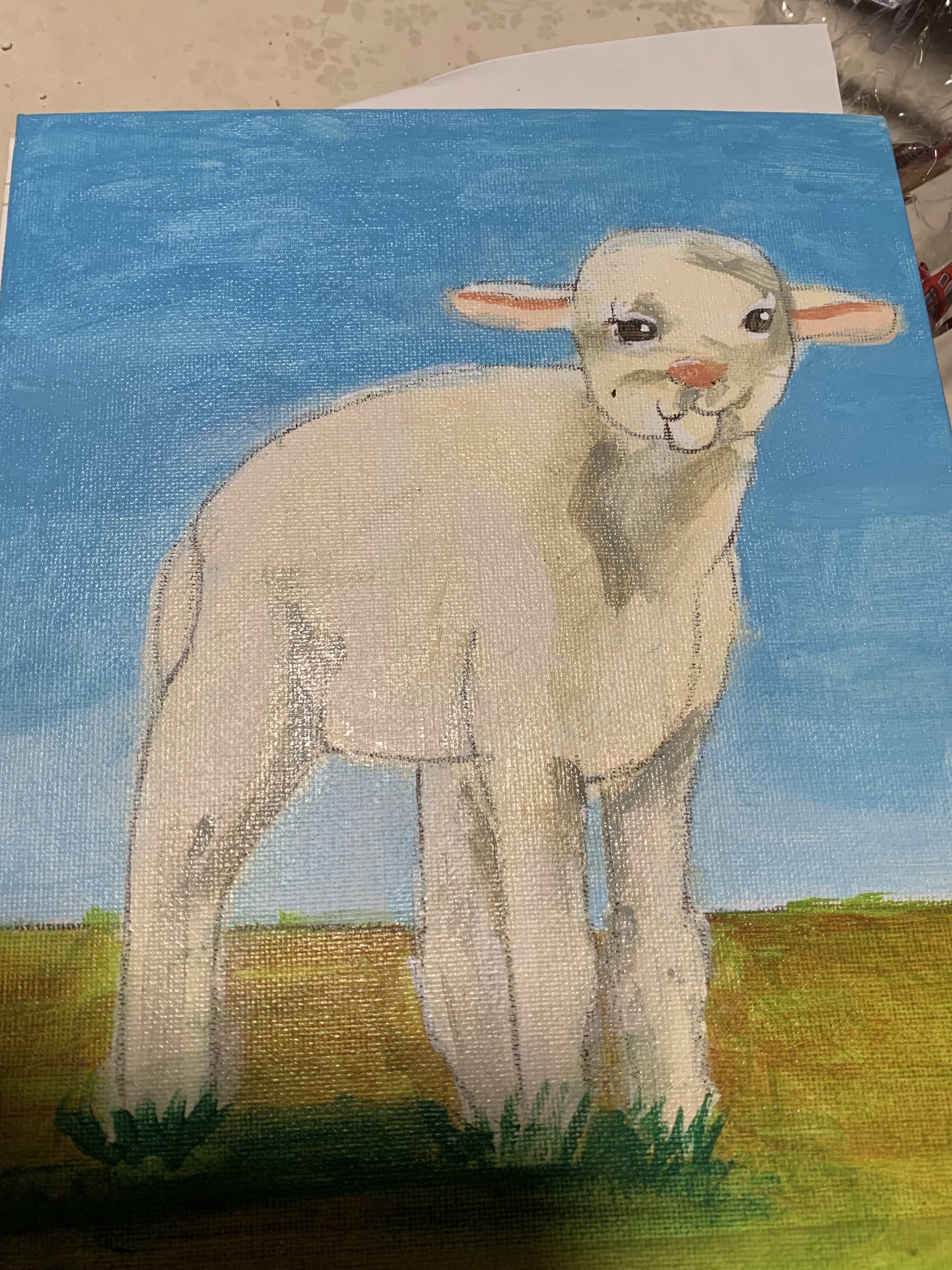 Gentle Lamb on the Meadow